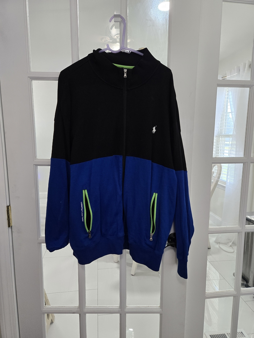 Polo by Ralph Lauren Black & Royal Blue Zip-Up Sweat Shirt